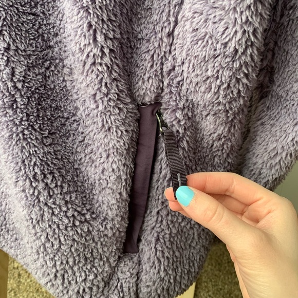 L.L Bean purple fuzzy quarter button up - Picture 4 of 6